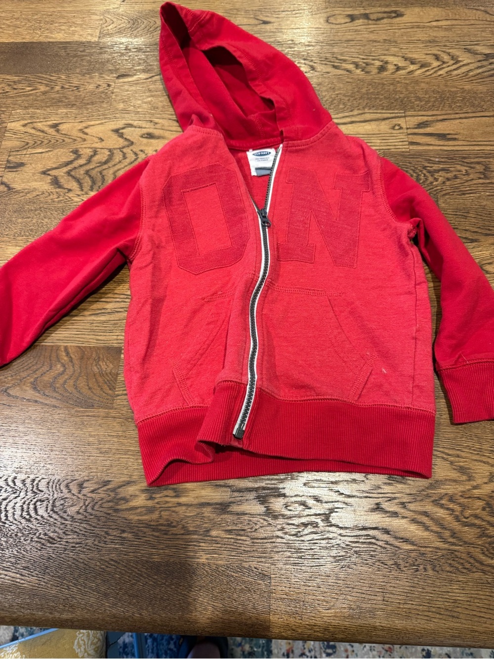 Old Navy Red Kids Zip-Up Hoodie Sweatshirt